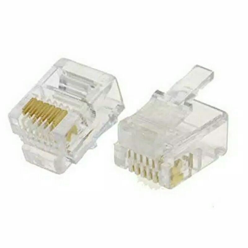 Connector RJ11 RJ12 Konektor RJ 11 Pin Telepon Jack 6Pin 6 Pin 6P4C( isi 100)