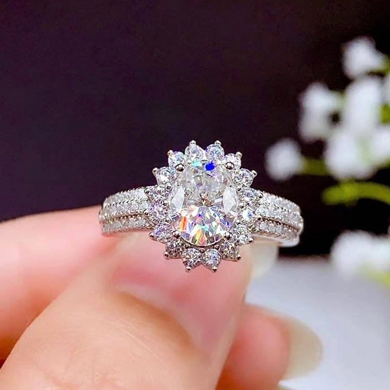 Cincin Wanita Hias Cubic Zirconia Gaya Trendymewah Bling Untuk Pertunanganpernikahanpesta