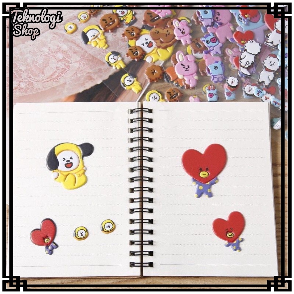 STICKER KPOP BTS BT21 DIY BUBBLE 3D