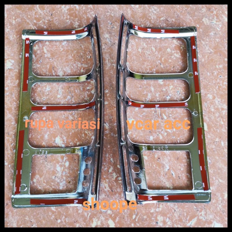 garnis garnish stop rem belakang toyota kijang super 1986 sampai 1991 tempel chrome crome