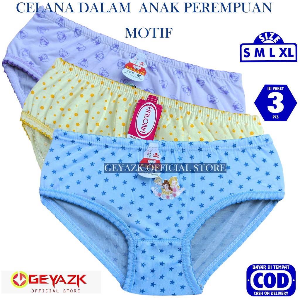 3Pcs Celana Dalam Motif Anak Cd Anak Perempuan