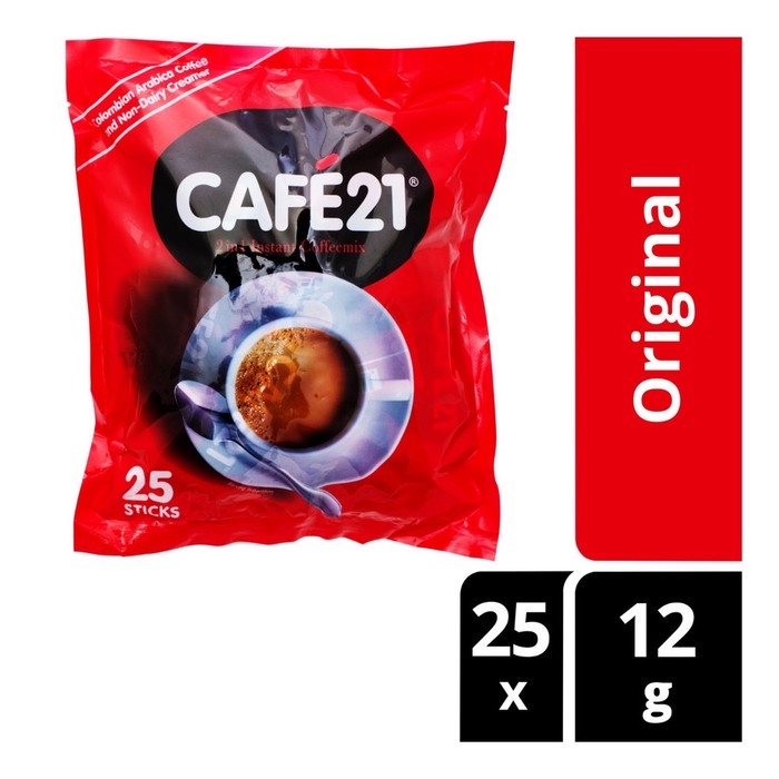 Cafe 21 /Cafe21 Coffee instant Mix 2 in 1 TANPA Gula No Sugar Added