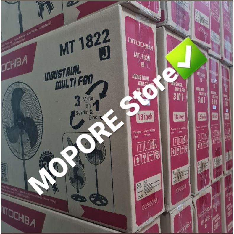 Kipas Angin BESI MITOCHIBA 3 in 1 MT 1822J/S Kwalitas TERBAIK Motor 100% Tembaga