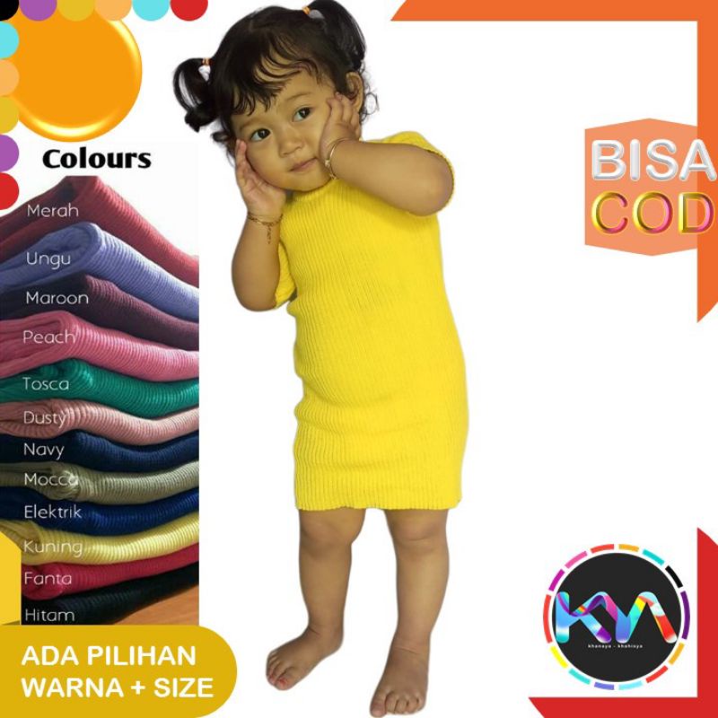 Dress Polos Lengan Pendek 2 3 4 Tahun Baju Rajut Anak Perempuan Dress Perempuan Masa Kini