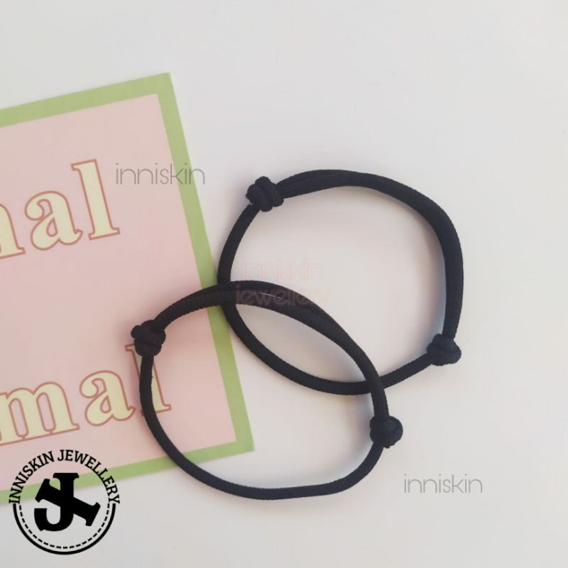 3mm Gelang Prusik / Gelang Hitam Polos / Gelang bracelet / Gelang Tali Hitam Polos / Gelang Prusik