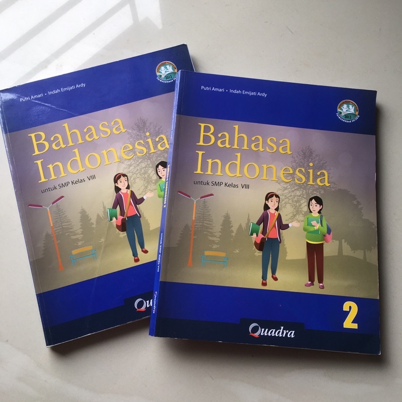 Bahasa Indonesia 2 Untuk SMP Kelas VIII Quadra tebal buku pelajaran bekas