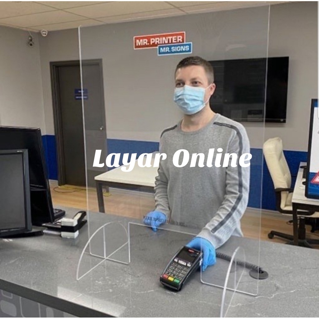 Sekat Acrylic Sekat Meja Partisi Teller Kasir Kantor Corona Custom