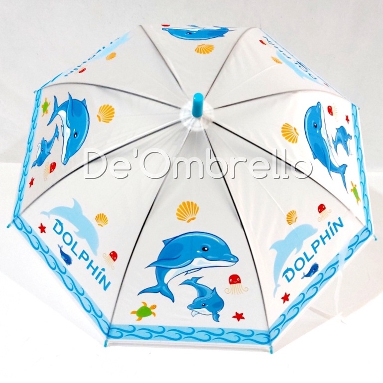 (007D)PVC Payung Anak Motif Cute Animals Dasar Doff