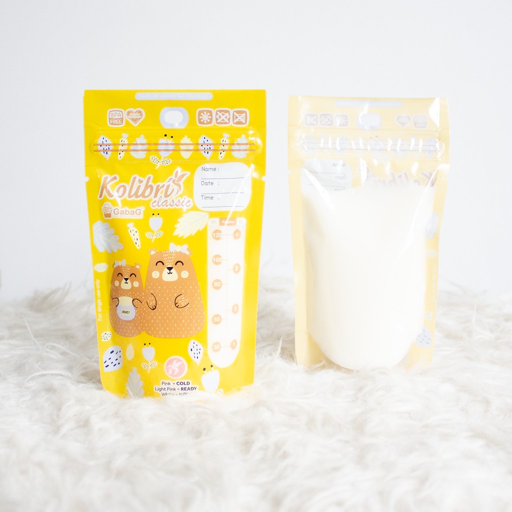 Gabag Kolibri Breast Milk Storage Bag Classic Honey Bear Kantong ASI 120ml