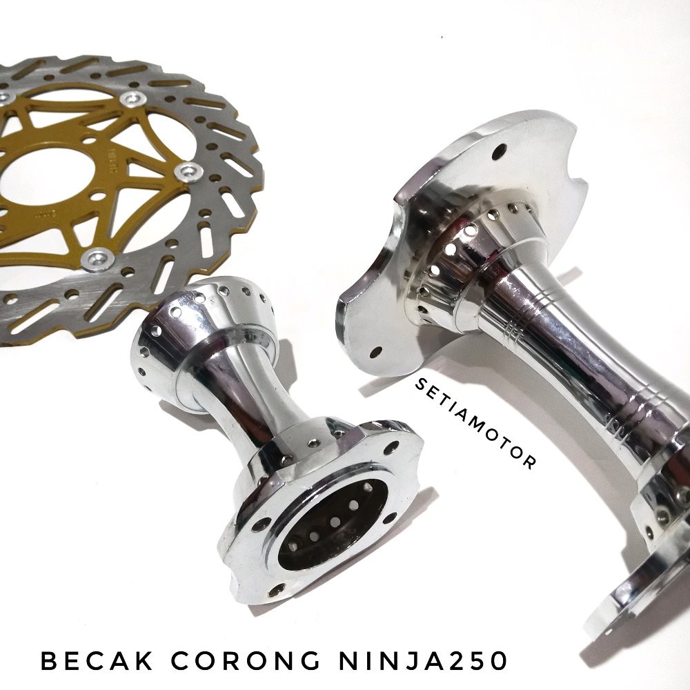 Tromol Becak Corong Ninja 250 Crome - Free Cakram Depan M cod 82