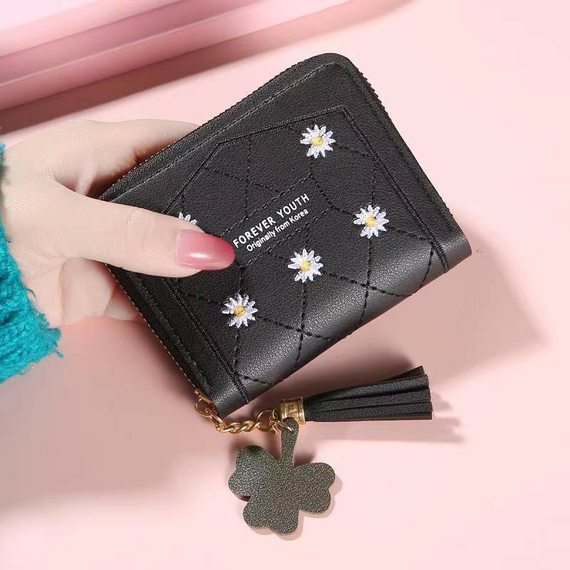 Dompet Mini Wanita Dompet Wanita Koin/Uang Kertas Dompet Wanita Mini Motif Bunga Daisy aladin