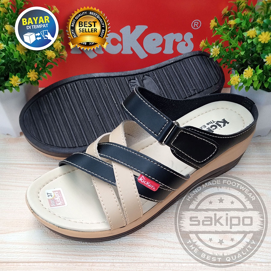 PROMO 4.4 RAMADHAN SALE !! SANDAL GLADIATOR WANITA DEWASA REMAJA SLOP LED WEDGES ANYAM / SAKIPO