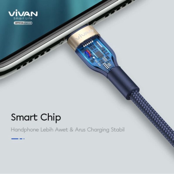 Kabel Data Vivan VXM100S Silver- Fast Charging