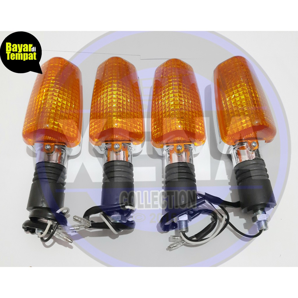 Sen - Riting Rx-King Model Standar Sepasang / LAMPU SEN ASSY STANDAR RX KING / Sen RX King New RX K Riting RX King New Batok Crum 4 pcs Ke Depan Belakang