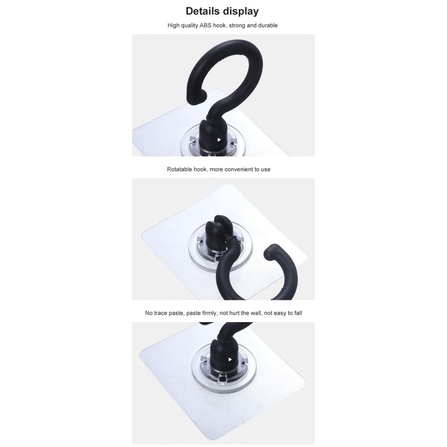 Kait Langit-Langit Gantungan Kunci / Mantel Multifungsi Model Putar Dengan Perekat Kuat Untuk Dapur / Kamar Mandi