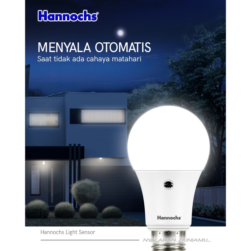 Hannochs lampu LED Sensor Cahaya dan Gerak - Putih