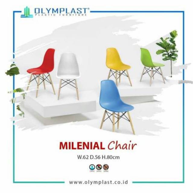 Kursi cafe milenial chair warna warni olymplast  Shopee 