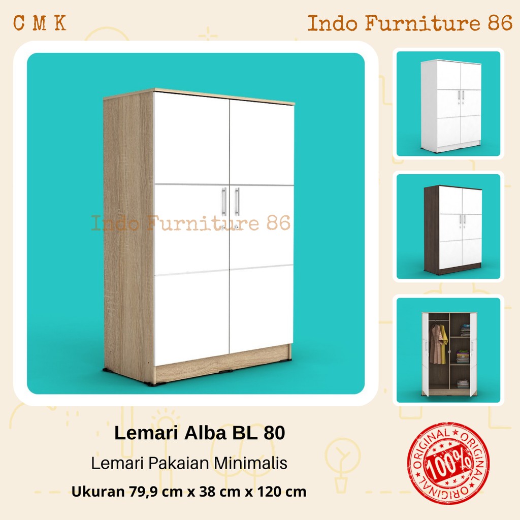 Lemari Metropolis - Alba BL 80 Lemari Pakaian / Lemari Minimalis / Lemari Pakaian Anak