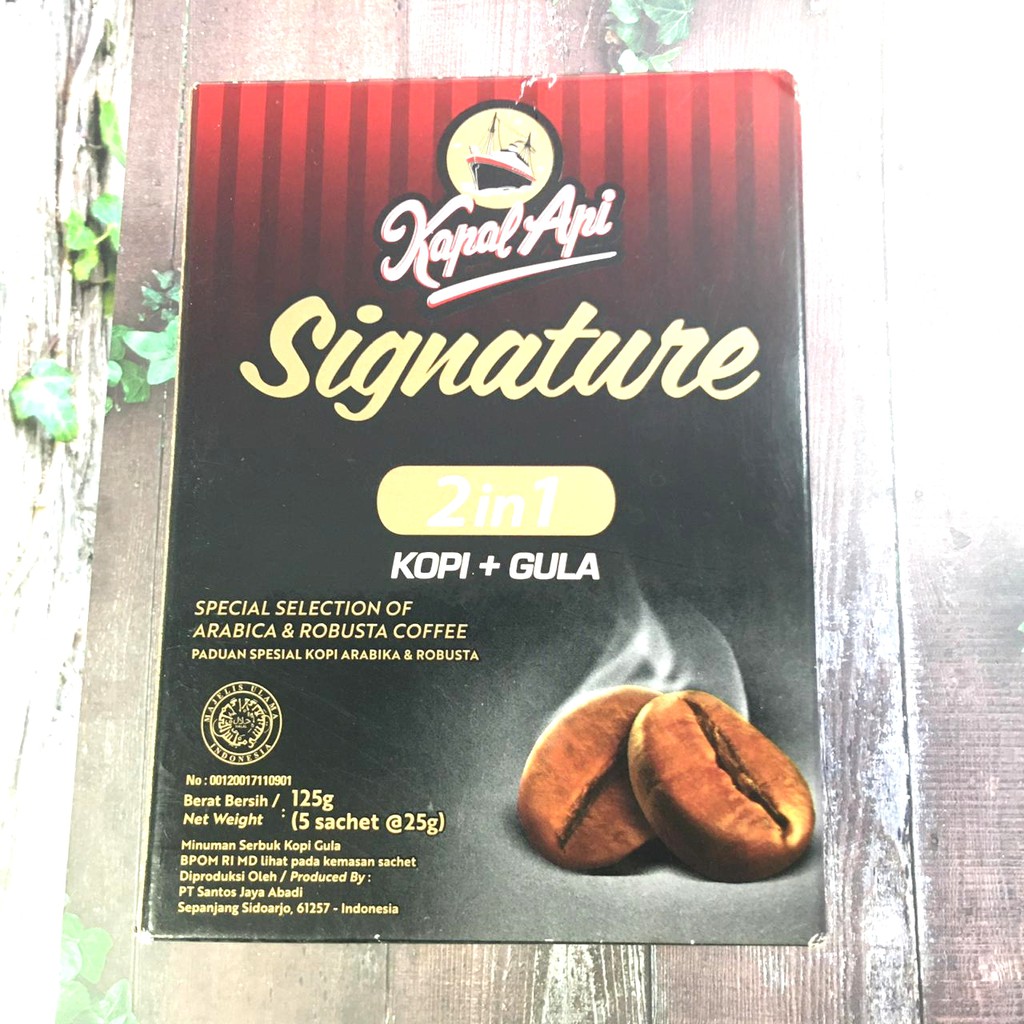 

Kopi Kapal Api Signature 2in1 Kopi + Gula 5 sachet @25gr