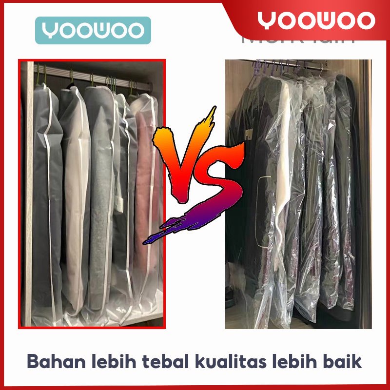 jas baju gaun anti air Pelindung pakaian jas gaun baju Cover gantungan baju jas gaun anti debu