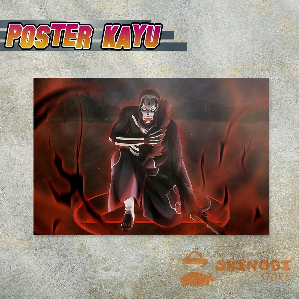 HIDAN AKATSUKI Poster Kayu Hiasan Dinding Anime NARUTO BORUTO Dekorasi Ruangan