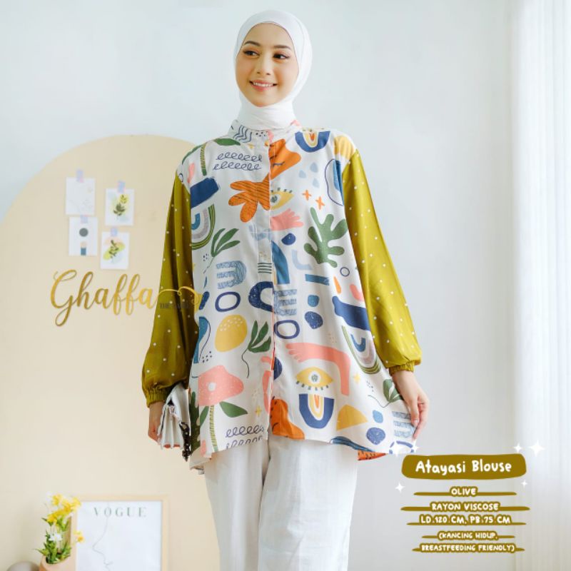 ATAYASI BLOUSE BY GHAFFA THE LABEL / BLOUSE MOTIF WANITA MUSLIMAH / Baju wanita Kekinian modern