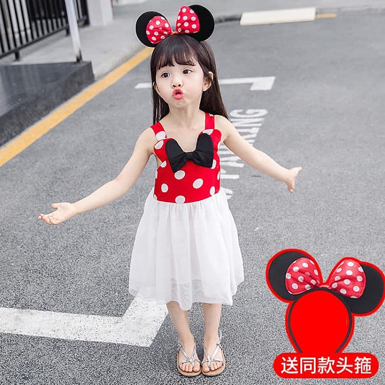 Dress Tutu Anak Perempuan Dengan Bando Polkadot