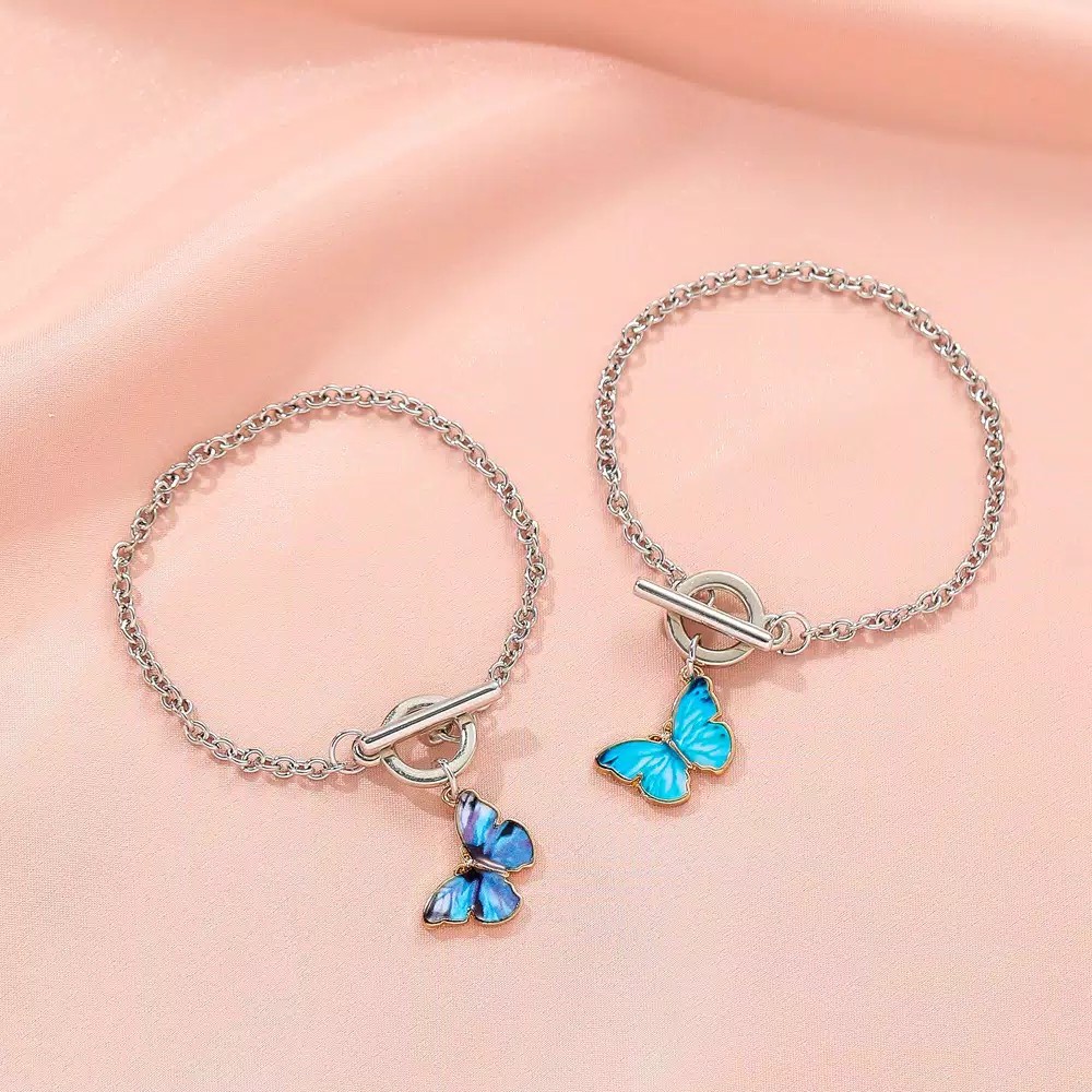 Kalung Atau Gelang seri Gradient Liontin Kupu-Kupu Biru