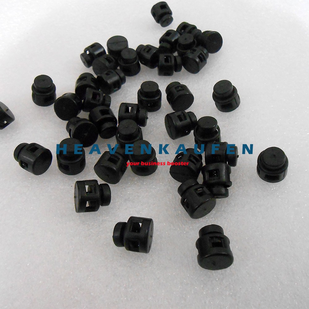 Stopper Tali Dua Lubang Warna Hitam Untuk Tali 1,5 mm s/d 3 mm Type D