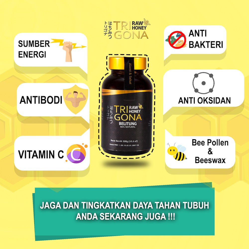 Trigona Raw Honey Belitung - Madu Trigona - 300 gram (makanan)