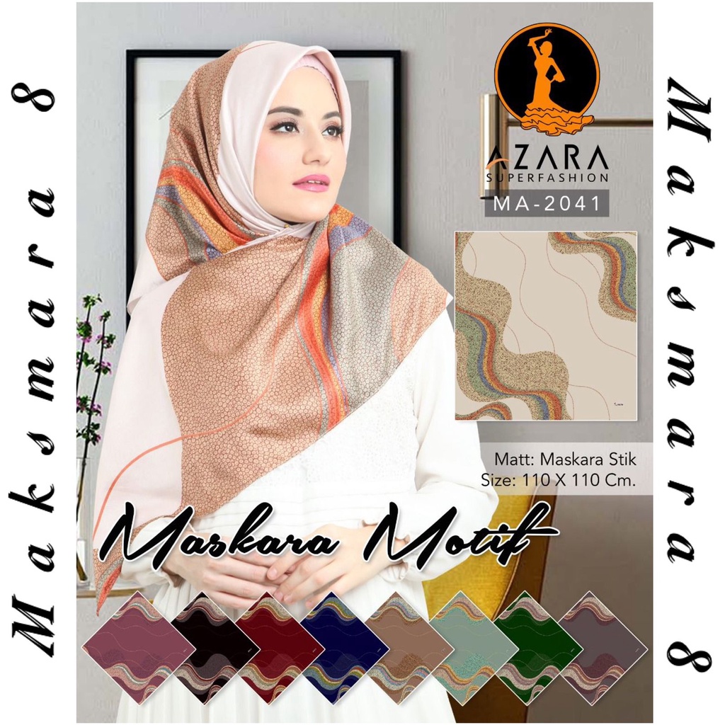 Segiempat Motif Hijab SILK OLIVIA MOTIF UMAMA 110x110 Butter Silk Velvet Motif-Maksmara 8