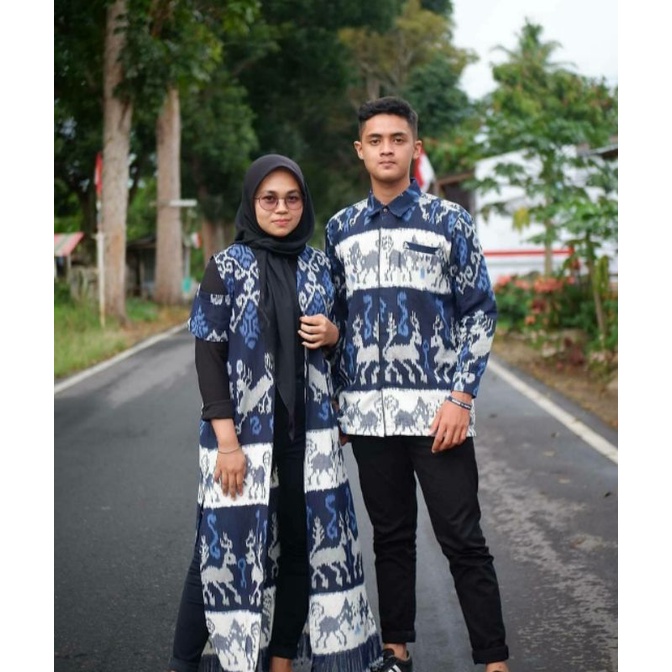 COUPLE SET TENUN - OUTER TENUN - BAJU TENUN KEMEJA TENUN MOTIF NTT