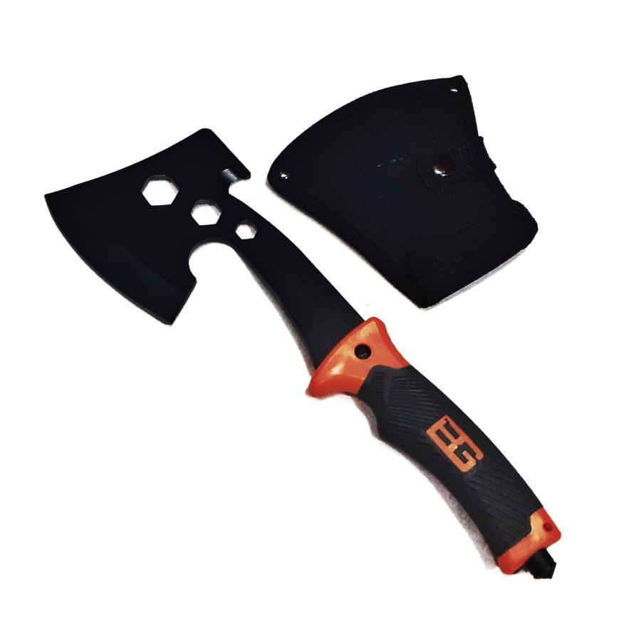 Kapak Kampak Outdoor Survival Baja Tahan Karat BG Kecil Tajam Kelapa Kayu Gagang Besi