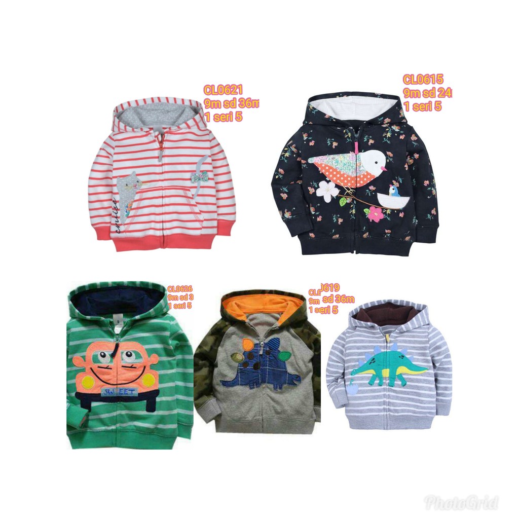 Jaket Mantel Bayi Anak 6M-3T Catell love motif terbaru