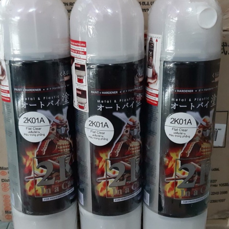 Samurai Paint 2K COAT 2K01A Flat Clear / Clear Doff Pilok Pilox Cat Semprot Samurai Clear Dop 400ml