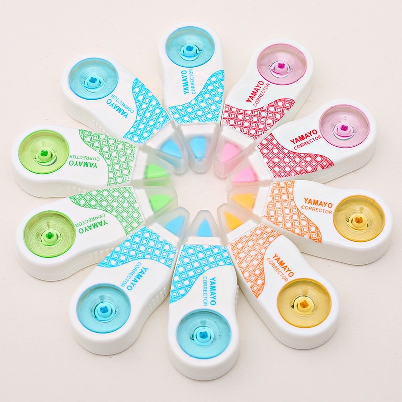 6pcs Correction Tape / Tip Ex Kertas Mini Bahan PET Panjang 3 Meter Untuk Pelajar