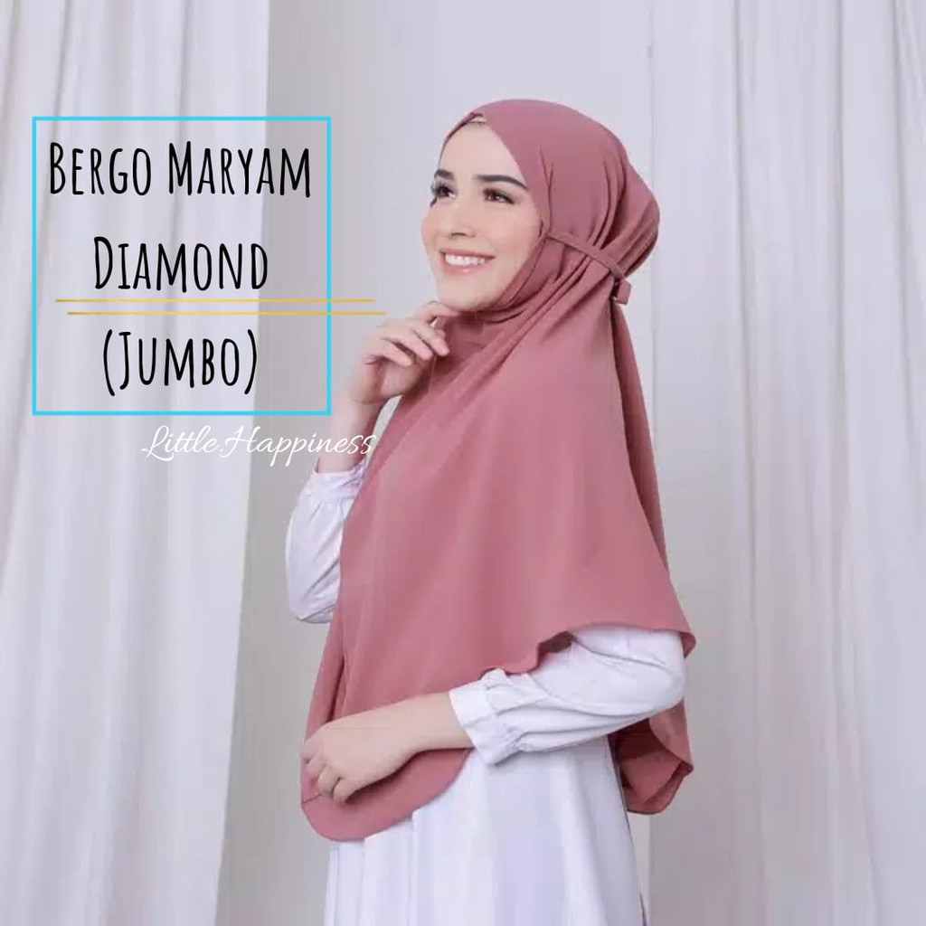 [COD] HIJAB BERGO MARYAM JUMBO - Daily khimar non pet syari 80x100cm diamond