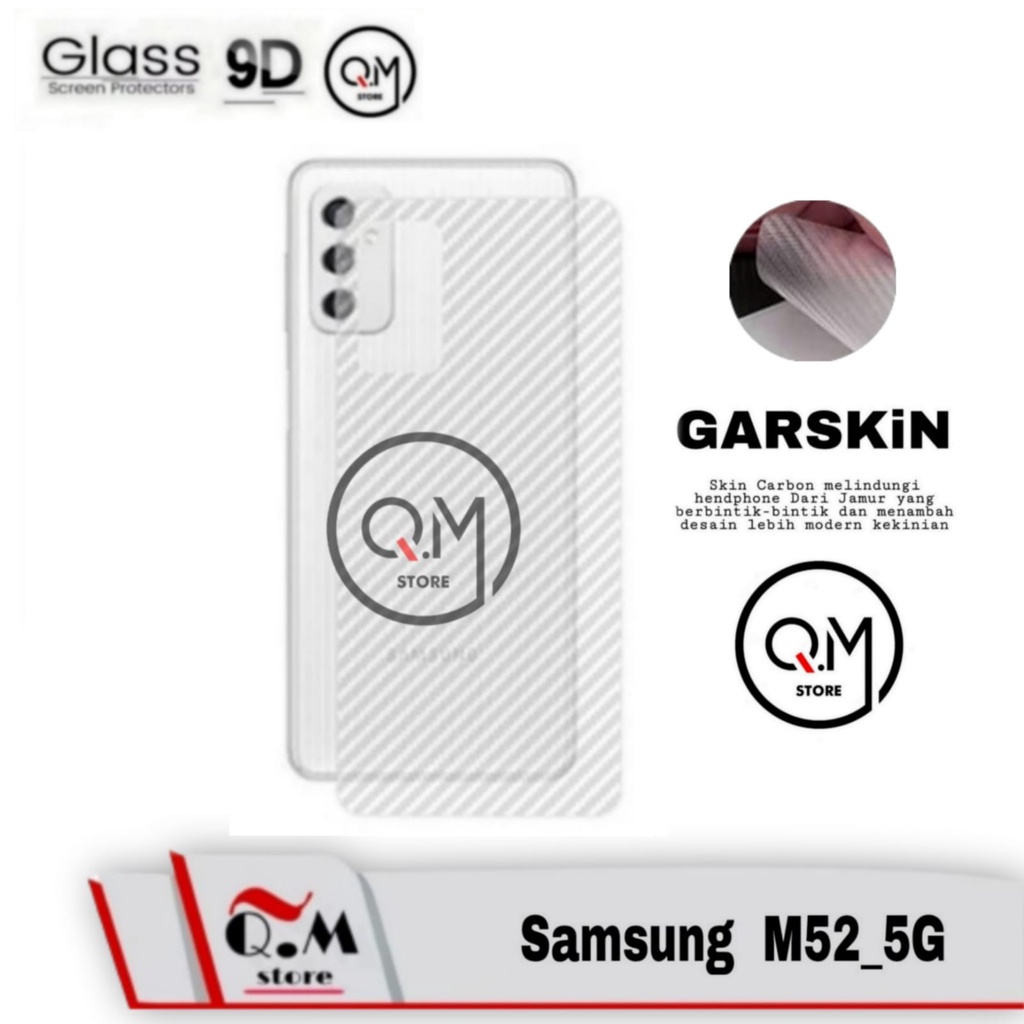 Skin Carbon Garskin Samsung A52 New 5G Skin Pelindung Back Cover Full Transparan Garskin 9D