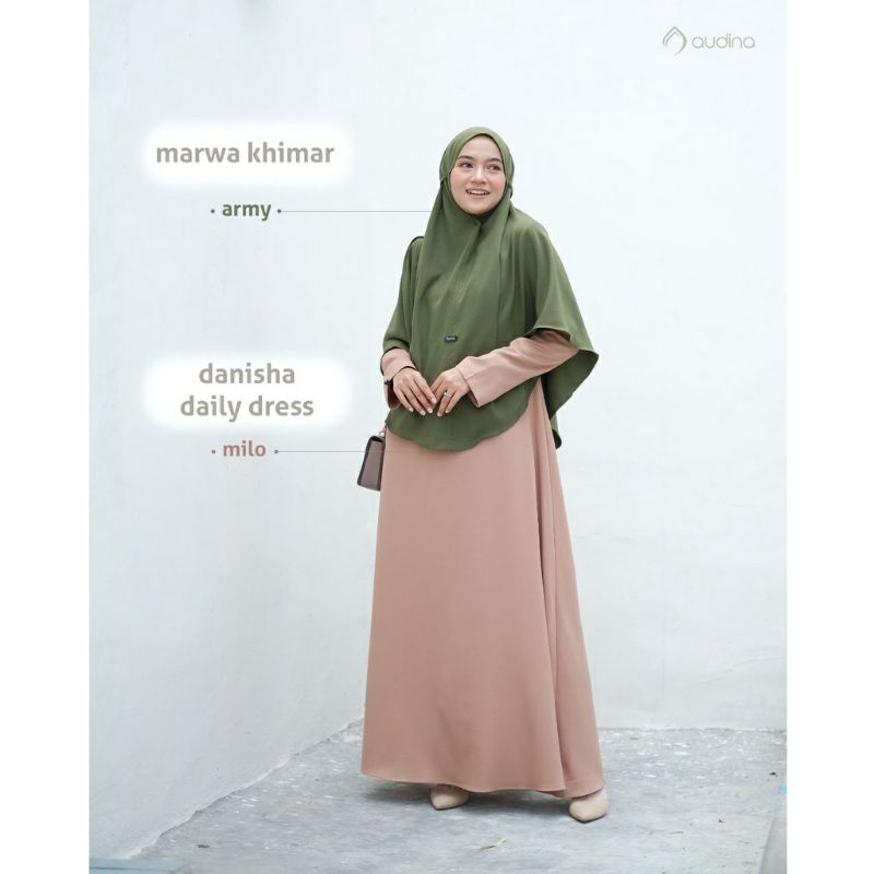 Danisha Dress ORI Audina/Gamis Audina/Dress Only Warna Milo