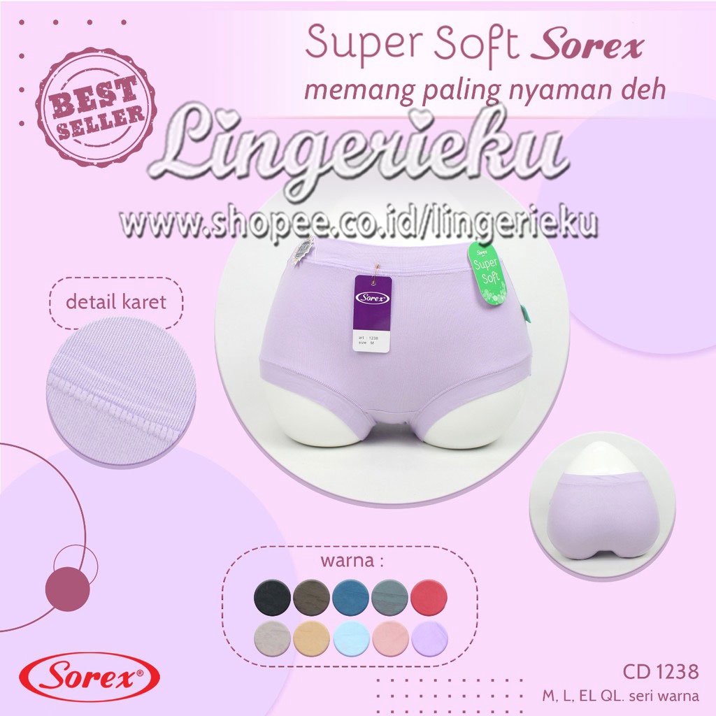 Sorex 1238 CD Celana Dalam Wanita Perempuan Supersoft Lembut Karet Besar