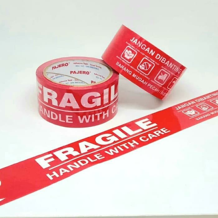 

Lakban Isolasi Tape Fragile Pajero Merah