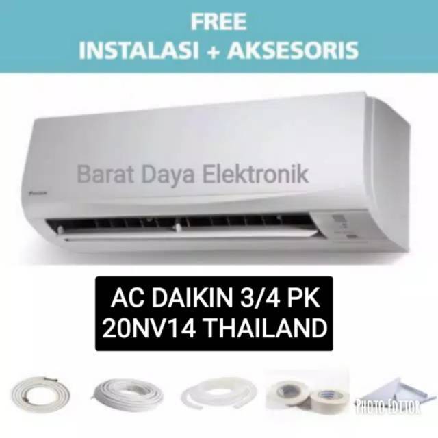 AC Daikin FTC20NV14 AC Split [3/4 PK] + FREE INSTALASI &amp; AKSESORIS