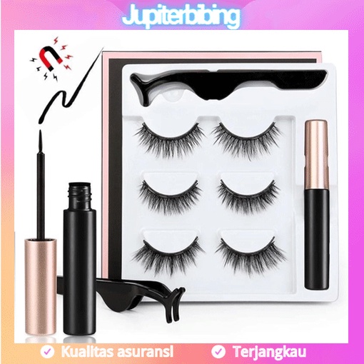 FLASH SHIP! Bulu Mata Magnet Eyeliner Bulu Mata Magnetic Natural 3D 10 Pasang Set Bulu Mata Palsu Magnetik Magnet 3D Premium Silk Eyelash Magnetic Eyeliner Bulu Mata Palsu Magnetik Model Populer * Barang spot