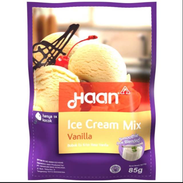 

HAAN Ice Cream Mix Vanilla /Smoothies Vanilla kemasan 85gram