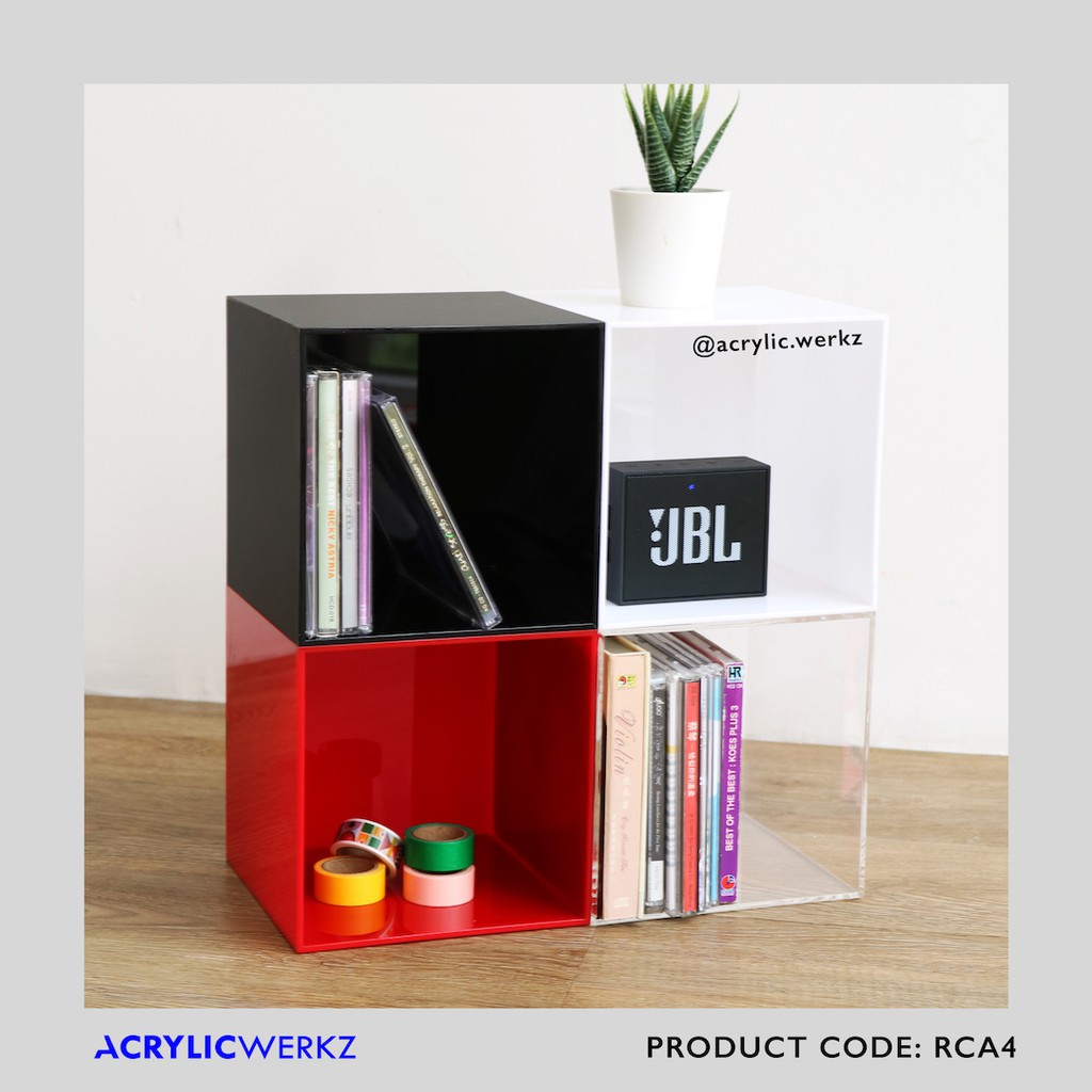 Rak organizer serbaguna Acrylic 4 Kotak