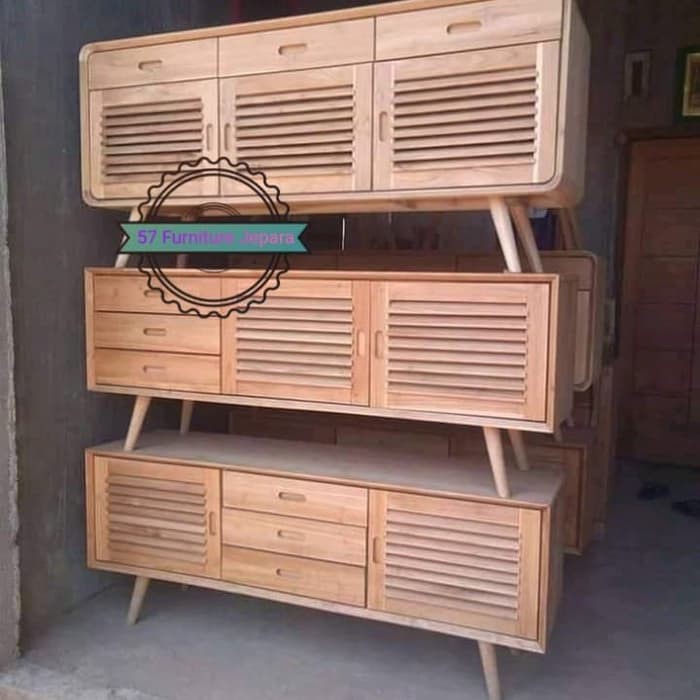 Meja Tv/ bifet retro jati mentahan lemari pendek untuk ruang tamu