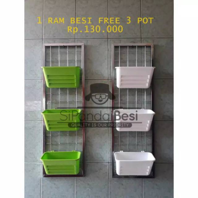 Besi Ram dan Pot Gantung Tanaman - Wiremesh - Gantungan Pot - Rak Pot Tanaman - Grid Wire Mesh