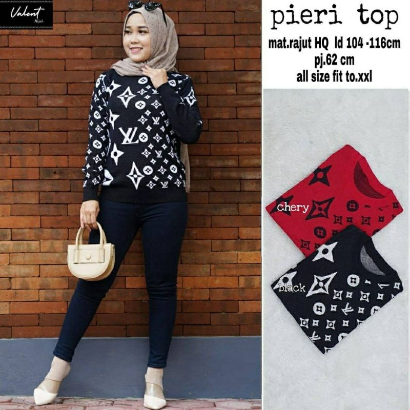 Pieri Top, TOP / ATASAN RAJUT WANITA SUPER CANTIK BAHAN RAJUT PREMIUM LD 104-124 MELAR TERMURAH OOTD KEKINIAN TERLARIS