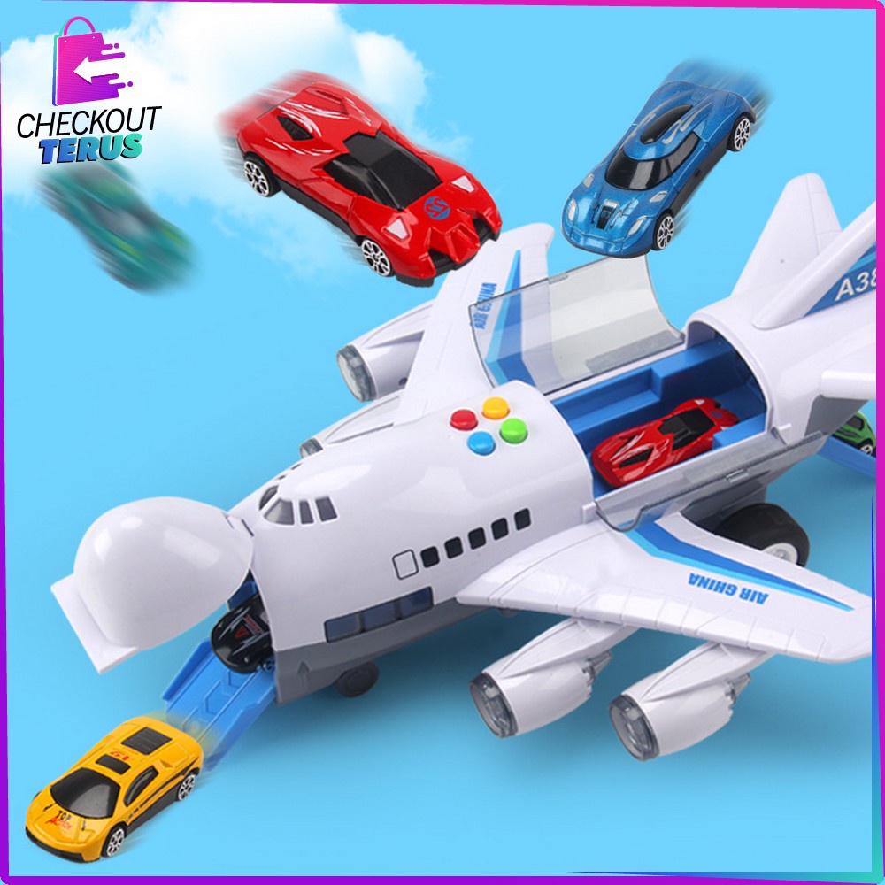 CT M226 M229 Mainan Pesawat Terbang Inersia Plane assemble Musik Flash Airbus DIY Helicopter Mobil Bongkar Pasang Mainan Anak