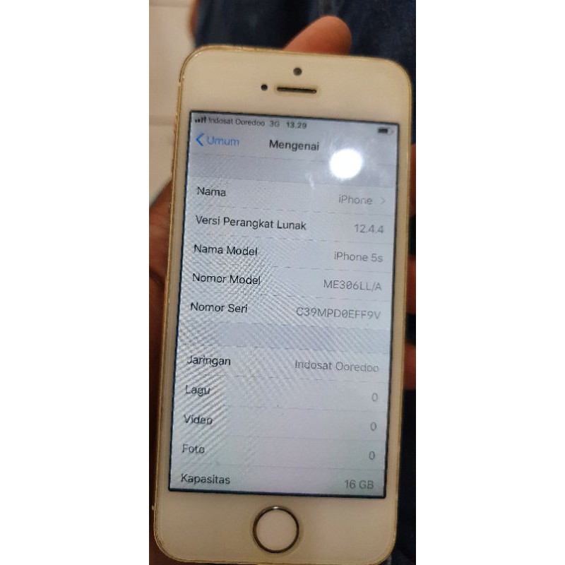 MESIN IPHONE 5S 5 S ORI FINGER ON NORMAL ICLOUD KOSONG